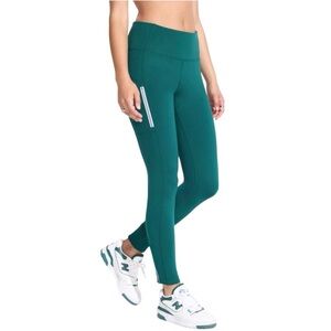 Mondetta XL NWT Cold Gear Women’s Leggings Green Rain Forest High Rise New W/Tag